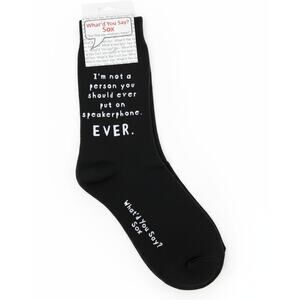 NWT What'd You Say? Sox Unisex Speakerphone Funny Sarcastic Humor‎ Novelty Socks